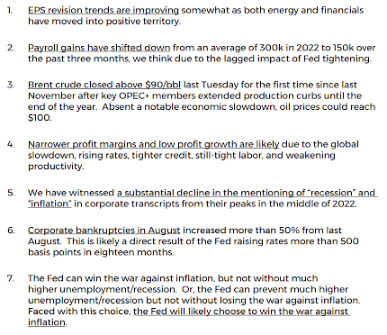 Top 10 Economic Factors for the Week of 9/11/2023 (1-7)